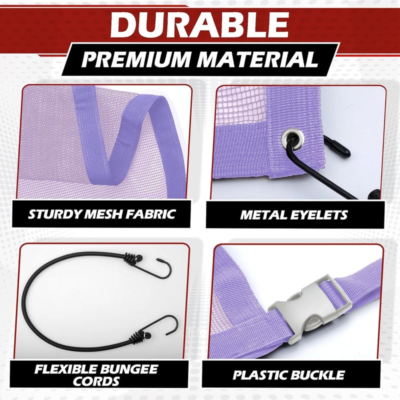 CEMZENFIX Universal Dog Car Net Barrier – Sturdy Mesh, Easy Install, Breathable Design, Easy to Clean, Flexible Bungee Cords for Adjustable Fit 23"×23" (Purple) - Image 3